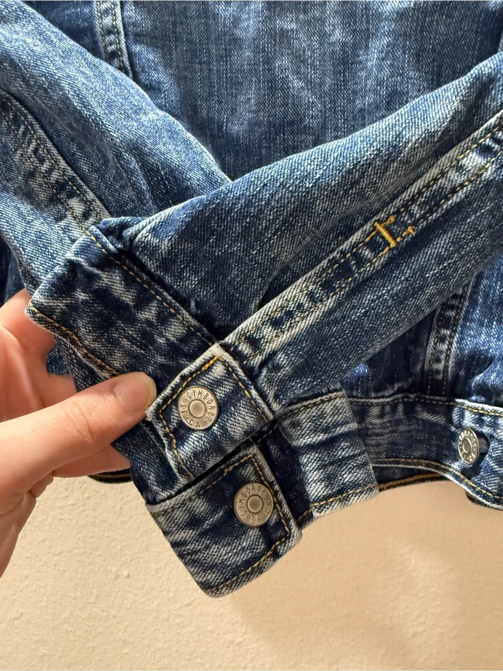 Gymboree Blue Denim Jacket with Pink Faux-Fur Collar